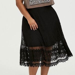 Black Lace Midi Skirt